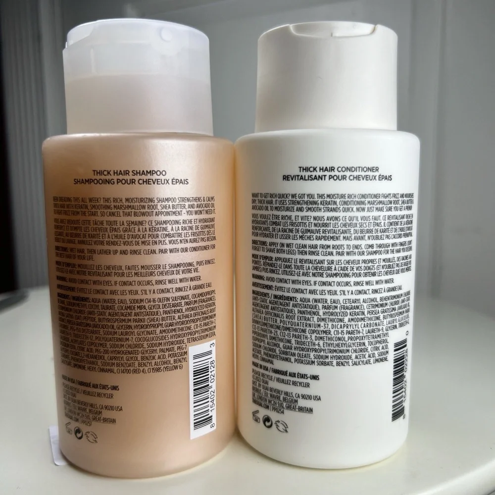 OUAI Thick Shampoo & Conditioner Set Sulfate Free for Thick Hair full 10oz size